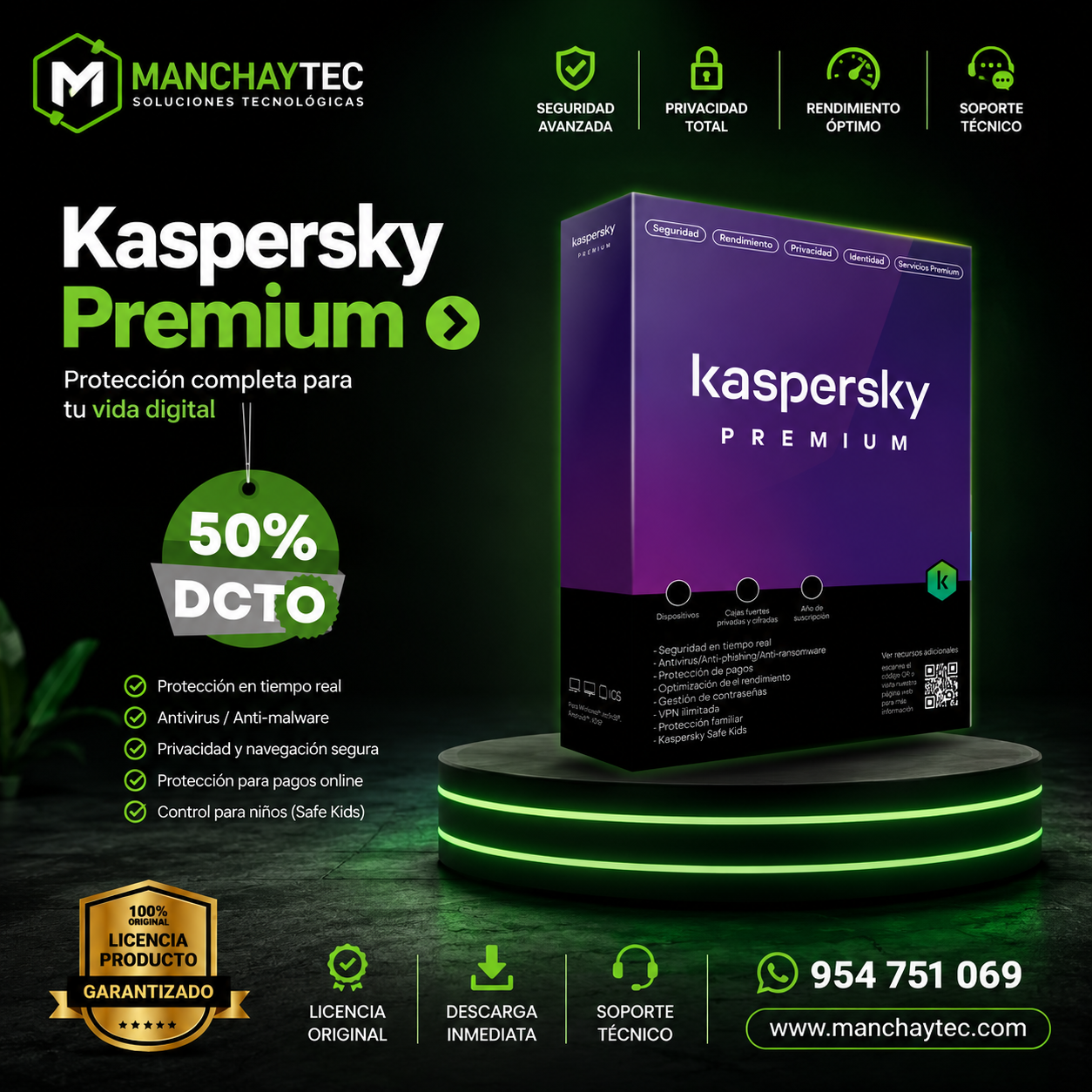 Antivirus Kaspersky  Premium - Licencia 1 año OFERTA